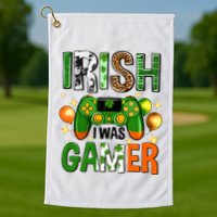 Irish I Was Gamer St Patrick's Day Game Controller Shamrocks Golf Towel