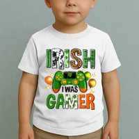 Irish I Was Gamer St Patrick's Day Game Controller Shamrocks Toddler T-Shirt