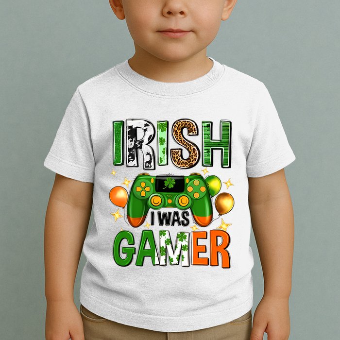 Irish I Was Gamer St Patrick's Day Game Controller Shamrocks Toddler T-Shirt