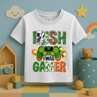 Irish I Was Gamer St Patrick's Day Game Controller Shamrocks Toddler T-Shirt
