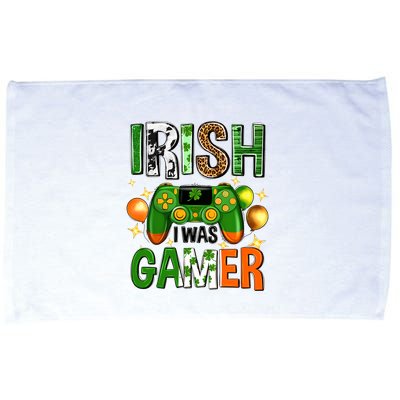 Irish I Was Gamer St Patrick's Day Game Controller Shamrocks Microfiber Hand Towel