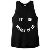 It Is What It Is Smiley Face Ladies PosiCharge Tri-Blend Wicking Tank