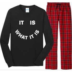 It Is What It Is Smiley Face Long Sleeve Pajama Set