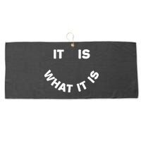 It Is What It Is Smiley Face Large Microfiber Waffle Golf Towel