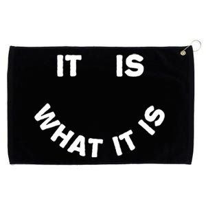 It Is What It Is Smiley Face Grommeted Golf Towel