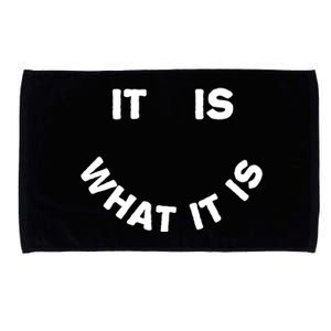 It Is What It Is Smiley Face Microfiber Hand Towel