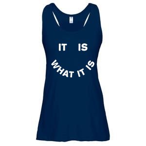 It Is What It Is Smiley Face Ladies Essential Flowy Tank