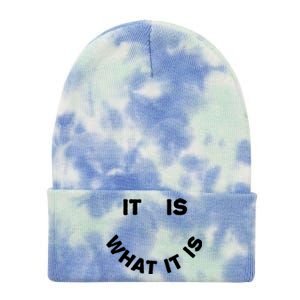 It Is What It Is Smiley Face Tie Dye 12in Knit Beanie