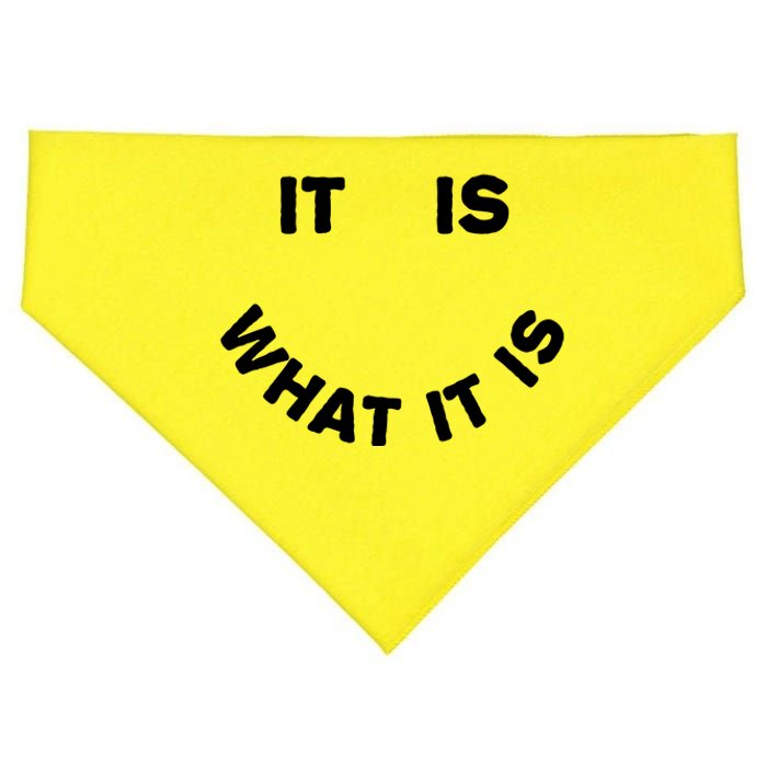 It Is What It Is Smiley Face USA-Made Doggie Bandana