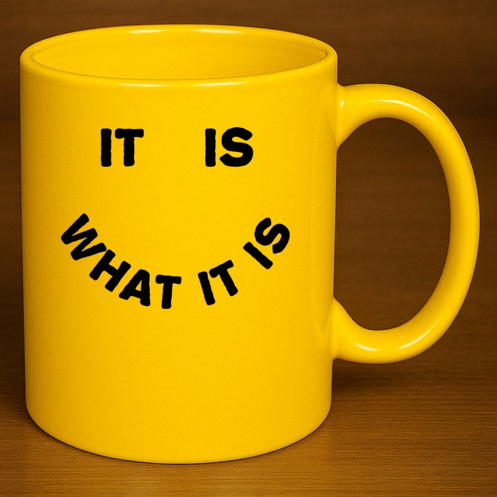 It Is What It Is Smiley Face 11oz C Handle Ceramic Mug