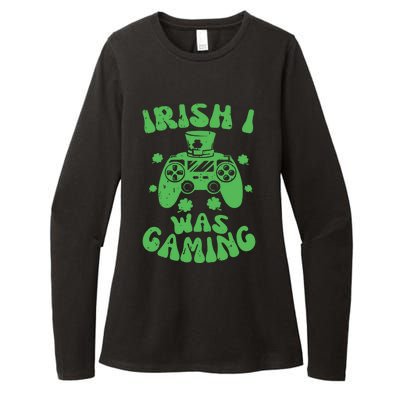 Irish I Was Gaming Gamer Game Controller Saint Patrick's Day Womens CVC Long Sleeve Shirt