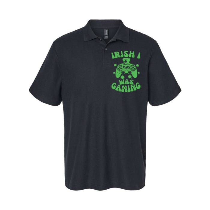 Irish I Was Gaming Gamer Game Controller Saint Patrick's Day Softstyle Adult Sport Polo