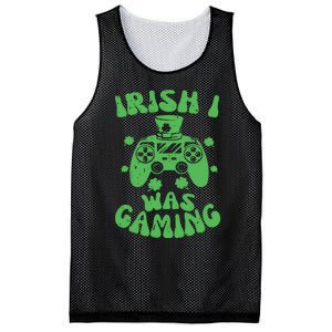 Irish I Was Gaming Gamer Game Controller Saint Patrick's Day Mesh Reversible Basketball Jersey Tank