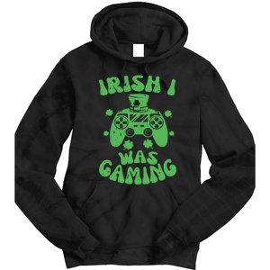 Irish I Was Gaming Gamer Game Controller Saint Patrick's Day Tie Dye Hoodie