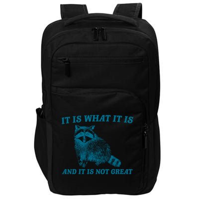 It Is What It Is And It Is Not Great Raccoon Impact Tech Backpack