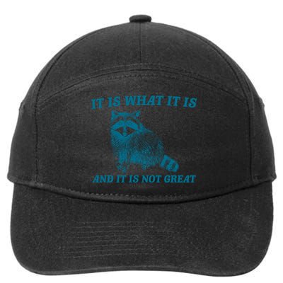 It Is What It Is And It Is Not Great Raccoon 7-Panel Snapback Hat