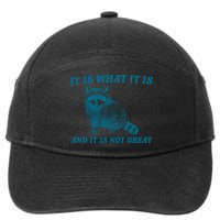 It Is What It Is And It Is Not Great Raccoon 7-Panel Snapback Hat