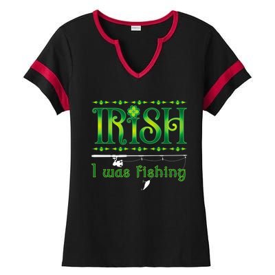 Irish I Was Fishing Shamrock Cool Gift Ladies Halftime Notch Neck Tee