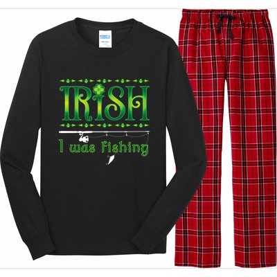 Irish I Was Fishing Shamrock Cool Gift Long Sleeve Pajama Set