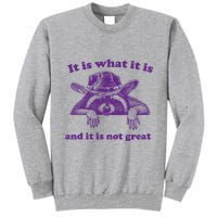 It Is What It Is And It Is Not Great Racoon Meme Tall Sweatshirt