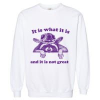 It Is What It Is And It Is Not Great Racoon Meme Garment-Dyed Sweatshirt