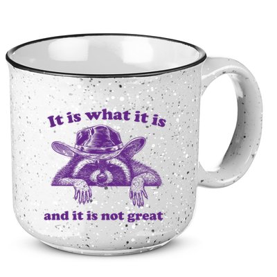 It Is What It Is And It Is Not Great Racoon Meme 15oz Campfire Ceramic Mug