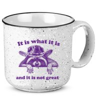 It Is What It Is And It Is Not Great Racoon Meme 15oz Campfire Ceramic Mug