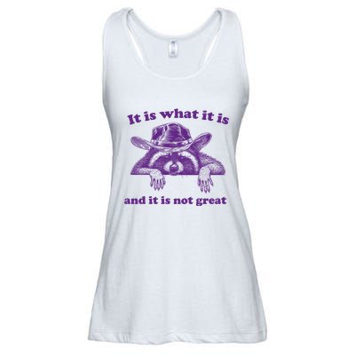 It Is What It Is And It Is Not Great Racoon Meme Ladies Essential Flowy Tank