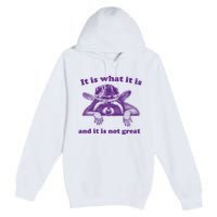 It Is What It Is And It Is Not Great Racoon Meme Premium Pullover Hoodie