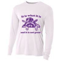 It Is What It Is And It Is Not Great Racoon Meme Cooling Performance Long Sleeve Crew
