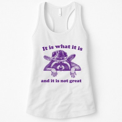 It Is What It Is And It Is Not Great Racoon Meme Womens Tank Top