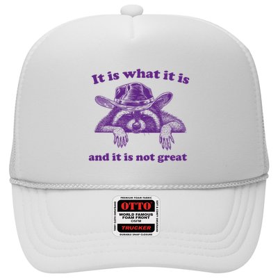 It Is What It Is And It Is Not Great Racoon Meme Trucker Hat