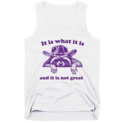 It Is What It Is And It Is Not Great Racoon Meme Tank Top