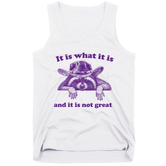 It Is What It Is And It Is Not Great Racoon Meme Tank Top