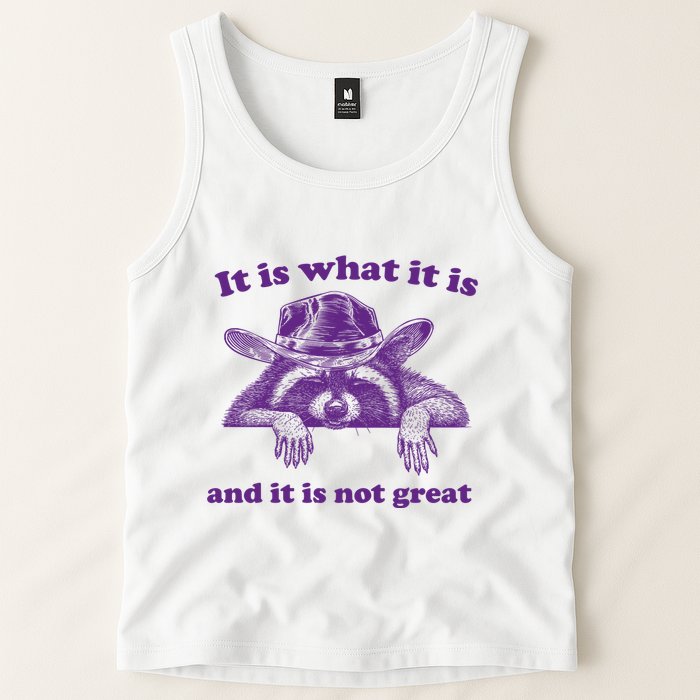 It Is What It Is And It Is Not Great Racoon Meme Tank Top