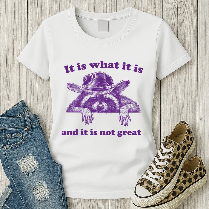 It Is What It Is And It Is Not Great Racoon Meme Womens T-Shirt