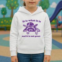 It Is What It Is And It Is Not Great Racoon Meme Kids Hoodie