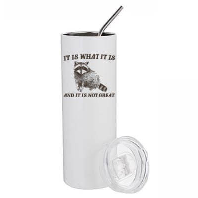 It Is What It Is And It Is Not Great Funny Raccoon Stainless Steel Tumbler