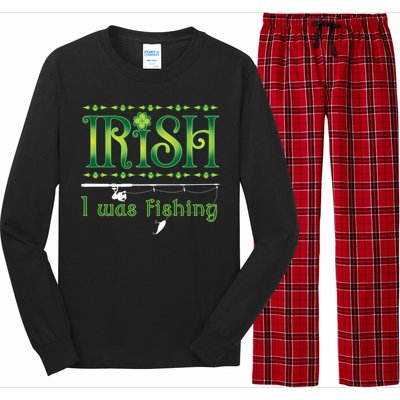 Irish I Was Fishing Shamrock Cool Gift Long Sleeve Pajama Set