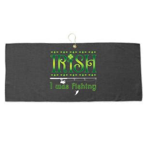 Irish I Was Fishing Shamrock Cool Gift Large Microfiber Waffle Golf Towel