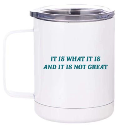 It Is What It Is And It Is Not Great Meme 12 oz Stainless Steel Tumbler Cup