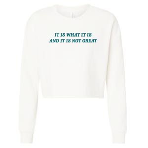 It Is What It Is And It Is Not Great Meme Cropped Pullover Crew