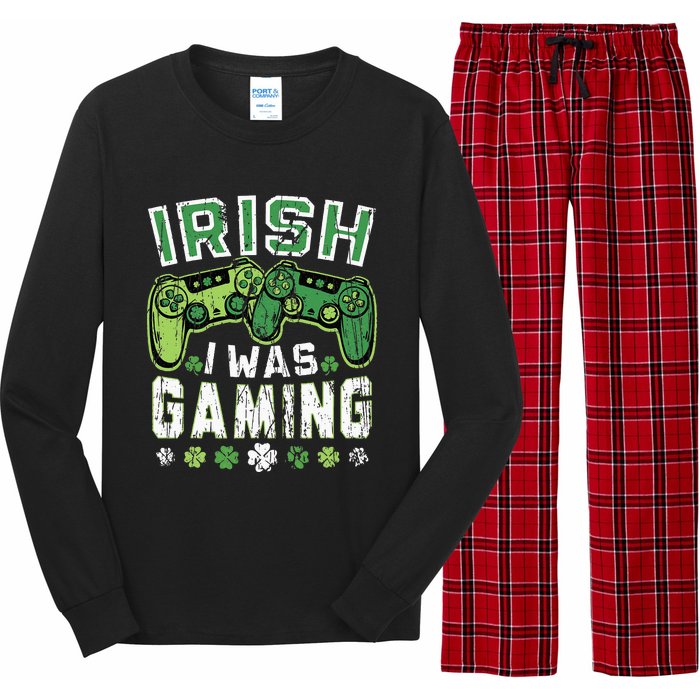 Irish I Was Gaming St Patricks Day Gamer Lucky Irish Gaming Long Sleeve Pajama Set