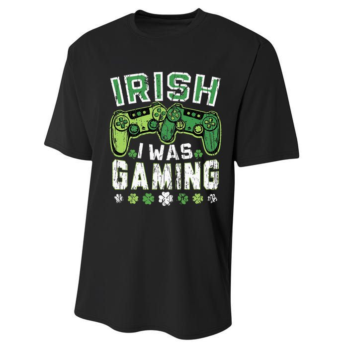 Irish I Was Gaming St Patricks Day Gamer Lucky Irish Gaming Performance Sprint T-Shirt