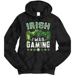 Irish I Was Gaming St Patricks Day Gamer Lucky Irish Gaming Tie Dye Hoodie