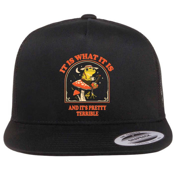 It Is What It Is And Its Pretty Terrible Flat Bill Trucker Hat