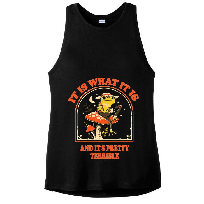 It Is What It Is And ItS Pretty Terrible Funny Design Ladies PosiCharge Tri-Blend Wicking Tank
