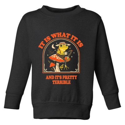 It Is What It Is And ItS Pretty Terrible Funny Design Toddler Sweatshirt