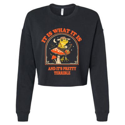 It Is What It Is And ItS Pretty Terrible Funny Design Cropped Pullover Crew