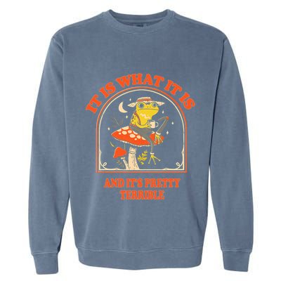 It Is What It Is And ItS Pretty Terrible Funny Design Garment-Dyed Sweatshirt